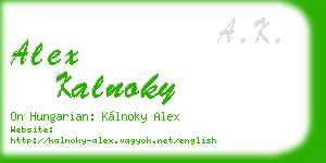 alex kalnoky business card