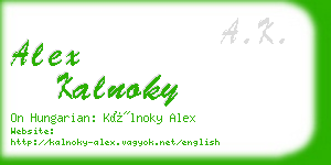 alex kalnoky business card